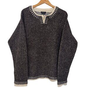 Vintage DKNY Charcoal Grey Wool Sweater, Cabincore Aesthetic Knit, Minimalist